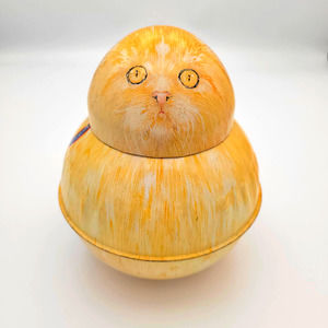 Enesco Cara Goldberg Roly Poly Cat tin Butch